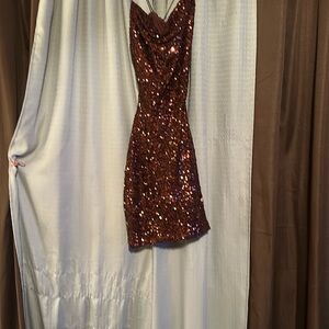 Windsor Sequin Copper Dress